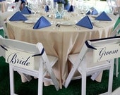 Bride and Groom Chair Signs with Thank You, 2-sided, Wedding Signs for your Photo Props and Thank You Cards. Featured in Style Me Pretty.