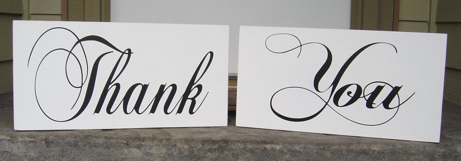 Rustic Photo Props, Thank You Signs, Wedding Signs, Thank You Cards. Vintage White or Ivory, 8 X 16 inches, 2 signs, 1-sided.