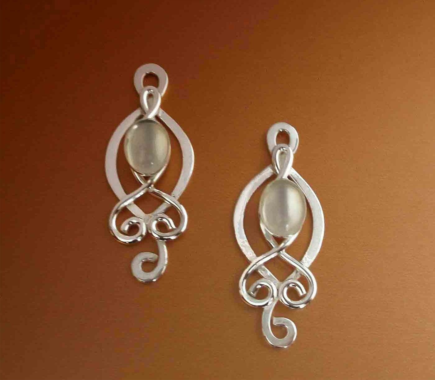 Silvermoon Bridal Earrings Wedding Celtic Elven Fairytale Medieval Rennaissance