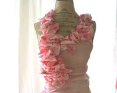 Pink boho tank tunic, dip dyed,  bohemian doll rouched boyfriend tunic, womens clothing, beach girl,