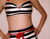 Retro Inspired Bathers In Black, White, and Red