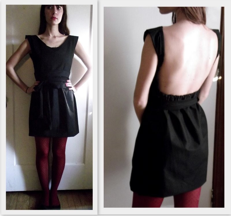 Organic Cotton Dress Open Back and Obi Sash Available in Lots of Colors