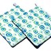 Quilted Potholder Set - Blue and Green Circles