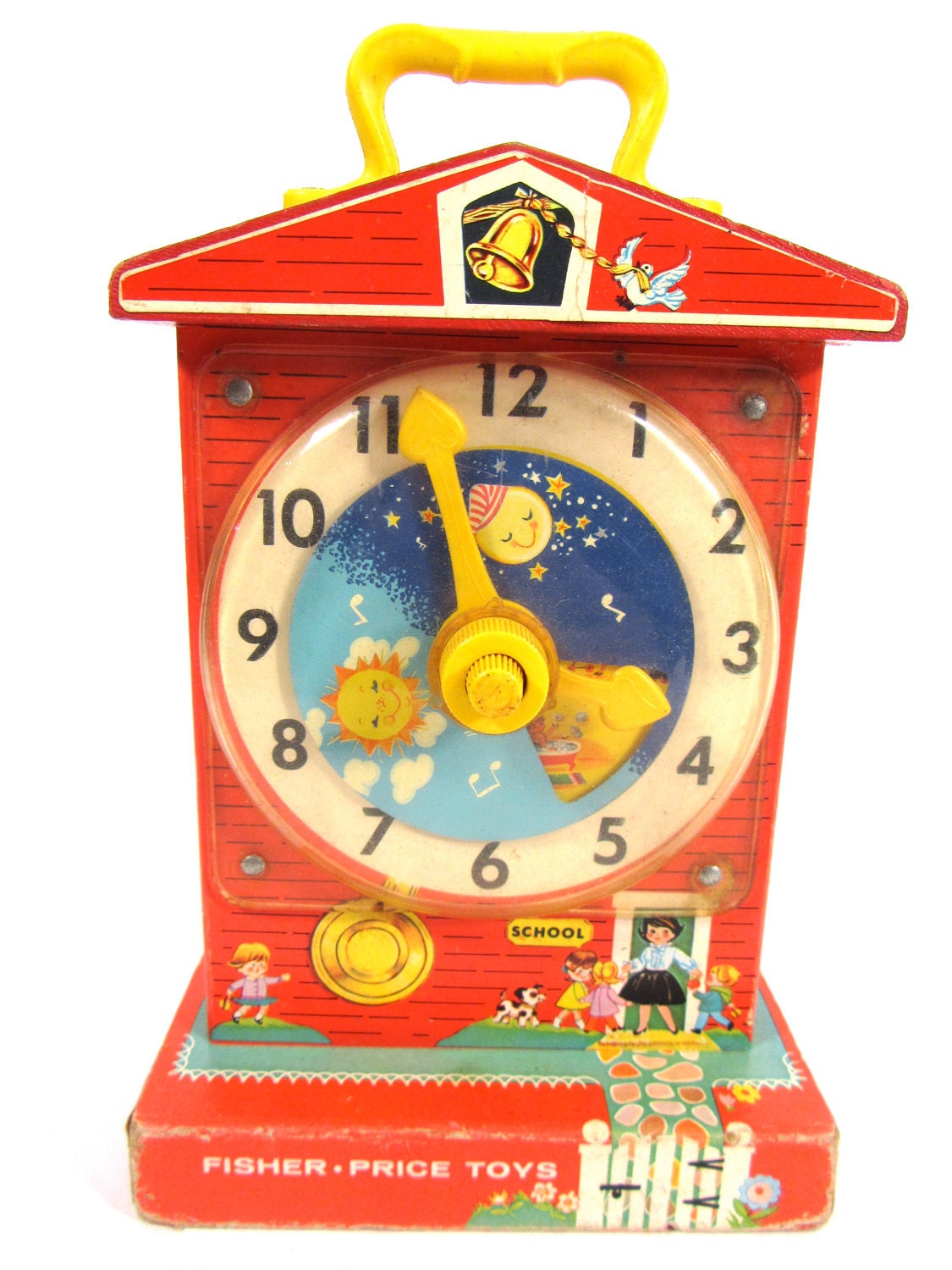 Vintage Fisher Price Musical Tick Tock Clock Learning Toy 998