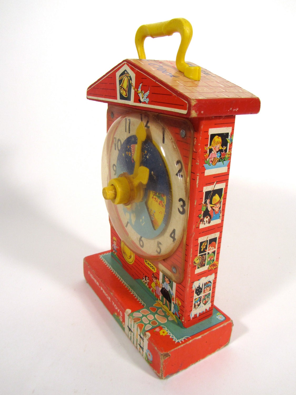 Vintage Fisher Price Musical Tick Tock Clock Learning Toy 998