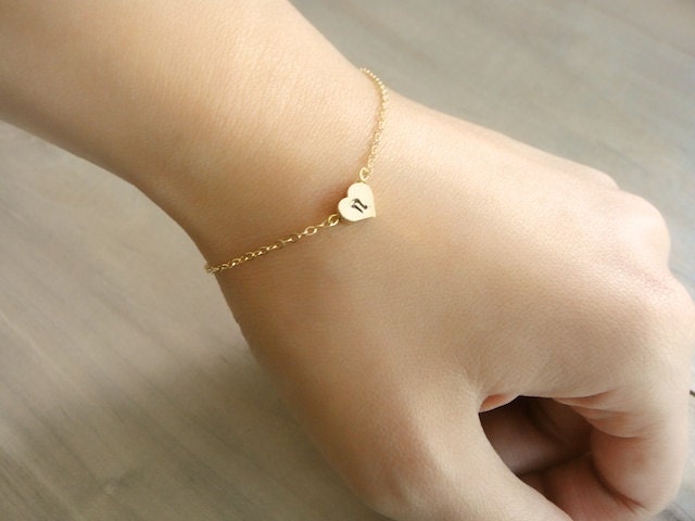 Two Heart Initial Necklace in Gold - REVERSIBLE - Bride, Bridal, Bridesmaid gift, Wedding, Mother's Day, Anniversary