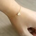 Custom Initial Gold Heart Bracelet - Hand stamped double sided heart - Buy 2 Get 1 Free - Bride, Bridal, Bridesmaid gift, Mother's Day