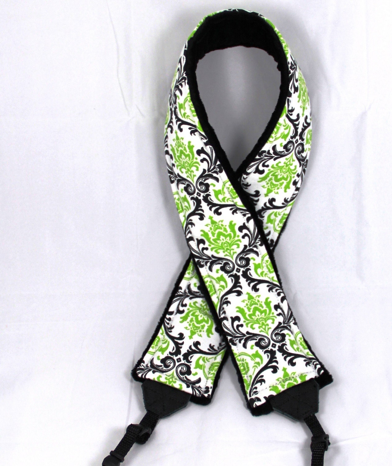 Quick Release Hipster Camera Strap Lime Citrus with Black Minky Back
