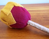Felt Food Caramel Apple Pretend Play Food for Childrens Toy Kitchen  - Eco Friendly Felt Stuffed with Sustainable Bamboo Fiber