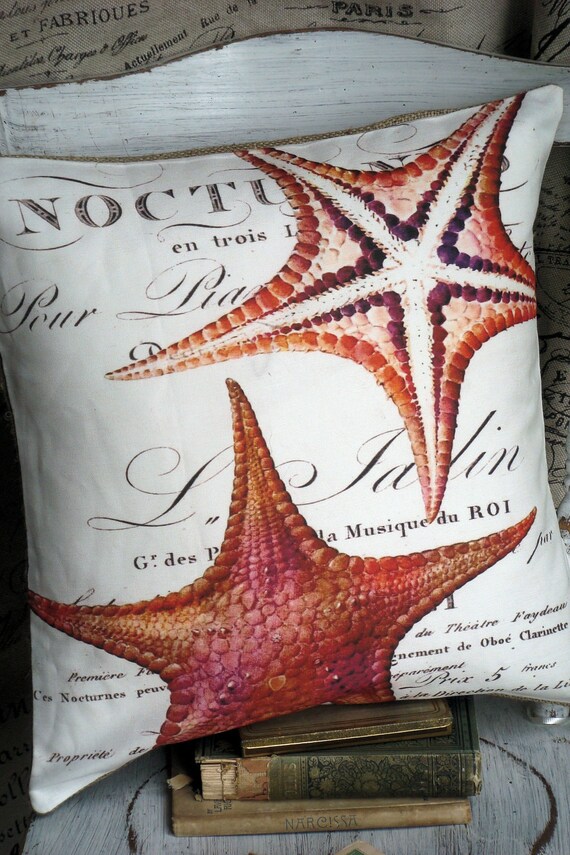 Throw Pillow Beach Decor...The Coral Starfish
