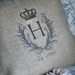 Burlap Pillow Cover Monogrammed Pillow seen in Brides Magazine
