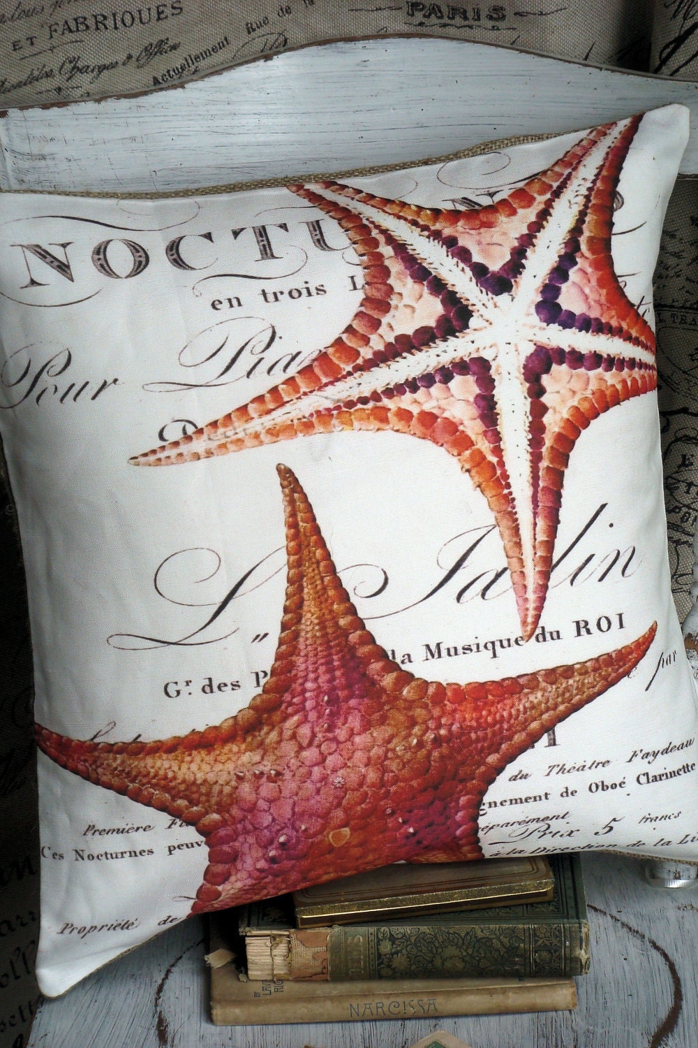 Throw Pillow Beach Decor...The Coral Starfish