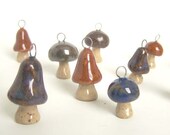 Mushroom Pendant - Rusty Speckled Red - Stoneware