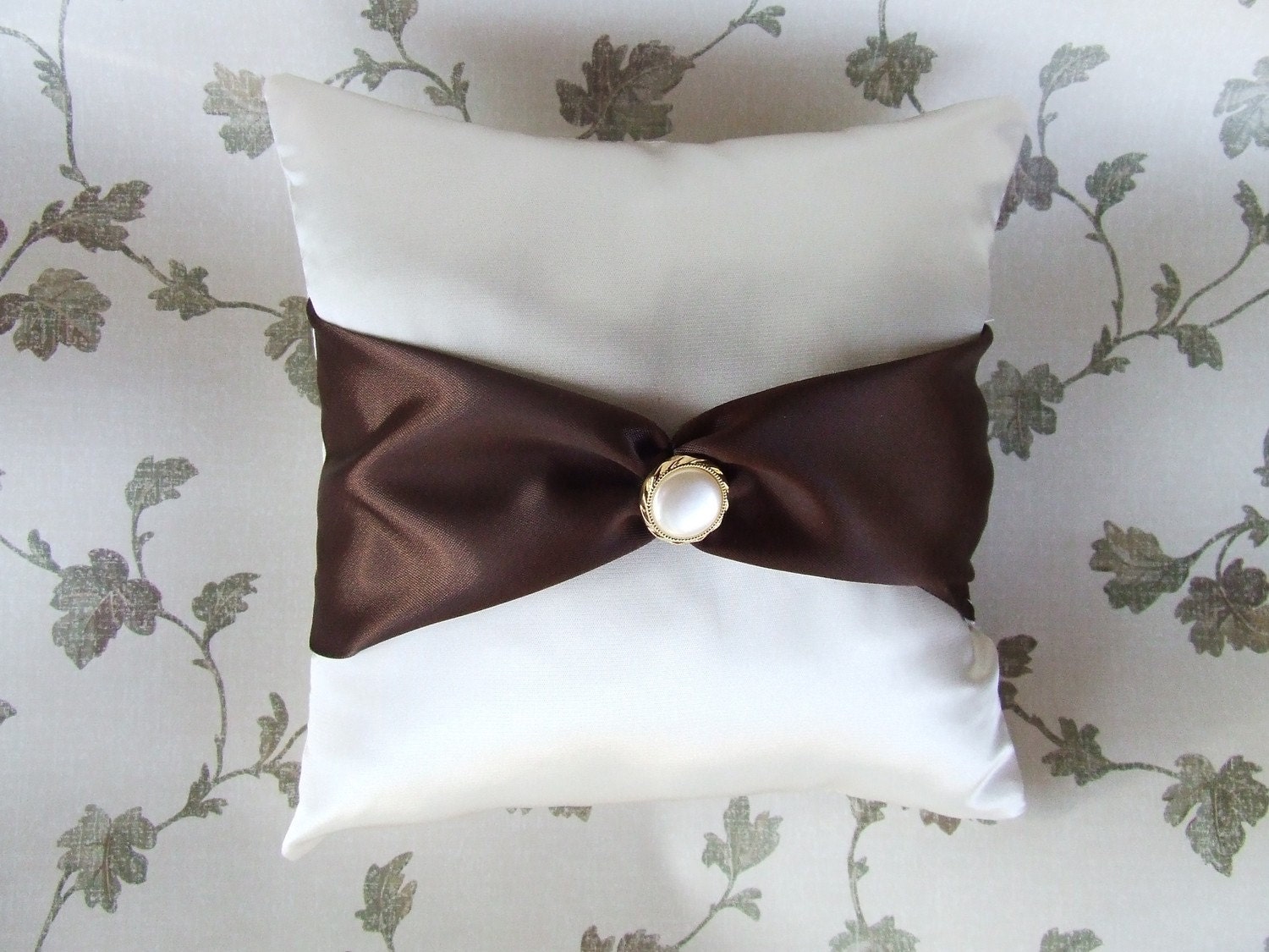 Pearl Button Ring Bearer Pillow