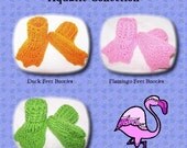 Silly Baby Feet Booties Aquatic Collection Crochet Pattern PDF - INSTANT DOWNLOAD.