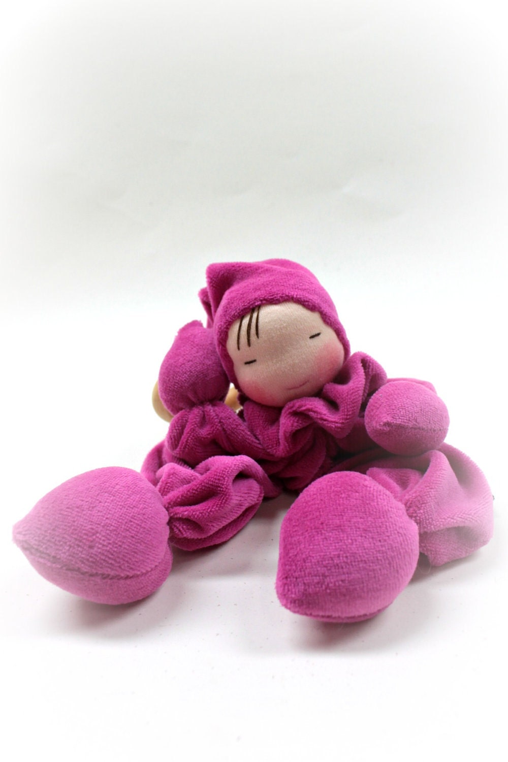 Velour Teething Gnome-Fuchsia