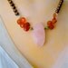 Pearl necklace Rose Quartz Rootbeer Pearls and Chalcedony with Turquoise ROOTBEER FLOAT Sterling Handmade Jewelry