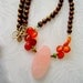 Pearl necklace Rose Quartz Rootbeer Pearls and Chalcedony with Turquoise ROOTBEER FLOAT Sterling Handmade Jewelry