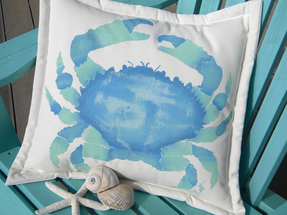 Hawaiian crab 20" Splendid Pebble Crab blue aqua indoor outdoor kumini claws ocean coastal beach SCUBA Crabby Chris Original