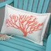 Branch coral lumbar 15"x20" pillow coastal coral pink pool chaise beach patio deck indoor outdoor all weather Crabby Chris Original
