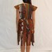 VIntage 1970s DressTribal Print Mini w Fringed Overskirt