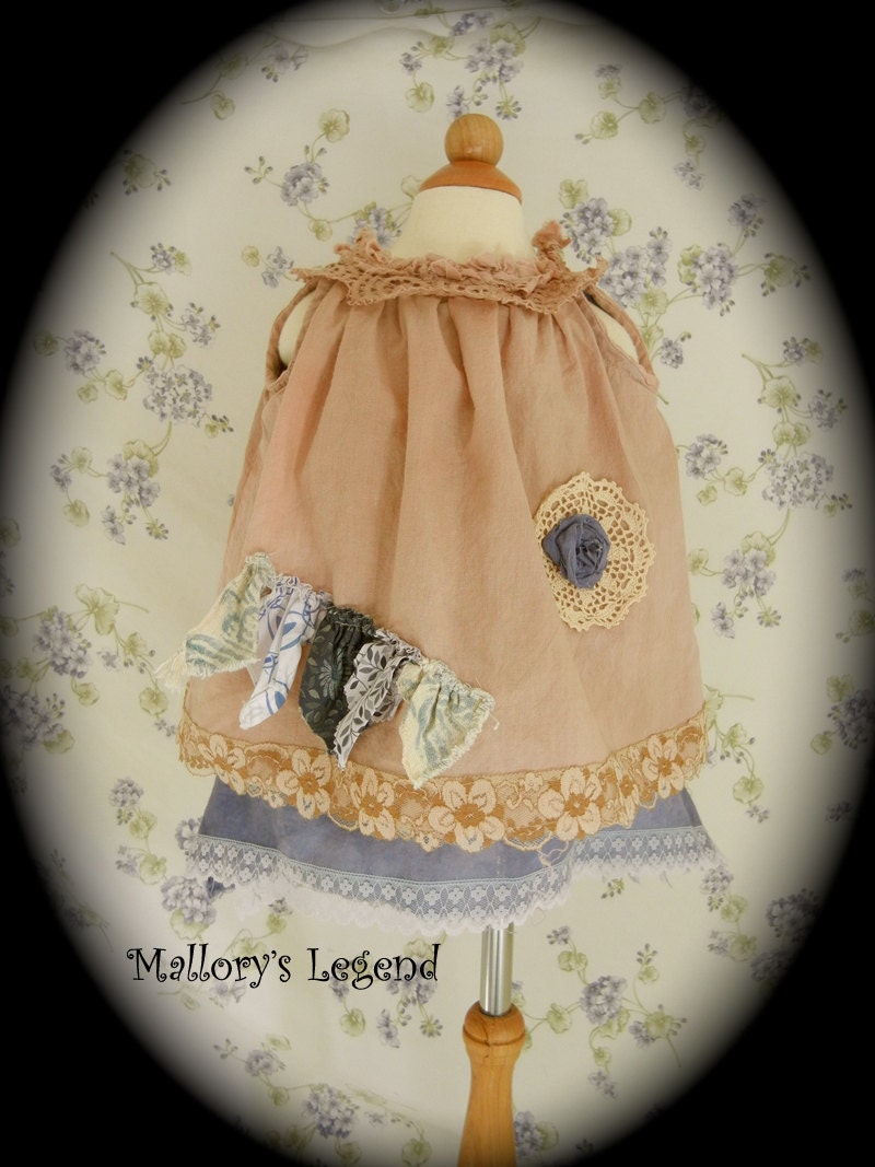 The RuBy Dress Vintage Inspired Hand Dyed Antique BaBy/Toddler  Girls One Of a Kind ShaBby ChiC Dress