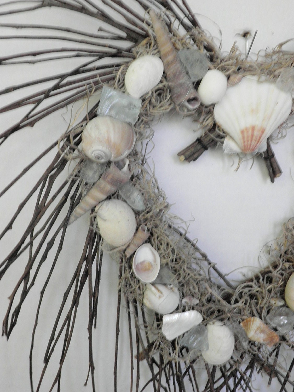 Seashell Heart Wreath For Beach Decor and Coastal Beach Theme
