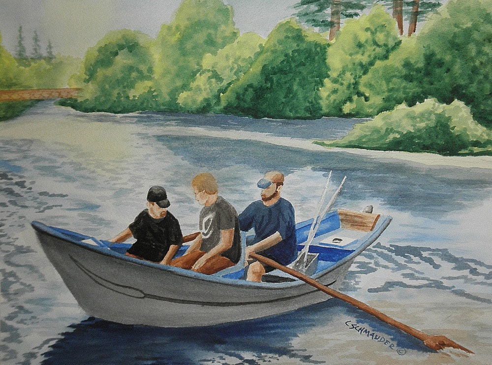 Goin' Fishin' on the Wynoochee - Limited Edition Print - CSchmauderWatercolor