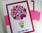 Mini Valentine Cards Set of 10 - Handcolored Love Notes