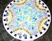Dejeuner Mosaic Dainty French Inspired Pedestal Side Table