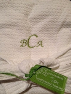 RUSH MONOGRAM BRIDAL Robe Personalized Spa Bath Robe Embroidered  Wedding Gift