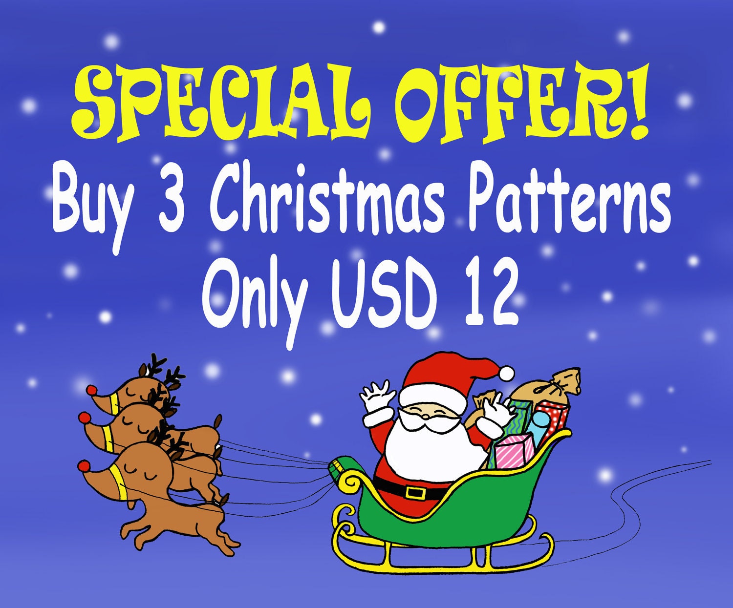 Buy 3 Christmas Patterns for Only USD 12