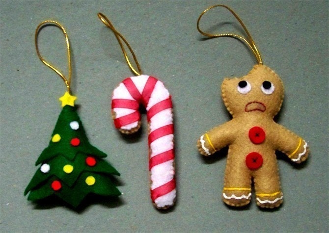 PDF Pattern: X-Mas Tree Felt Ornaments Set 02