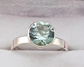 Green Amethyst Engagement Ring