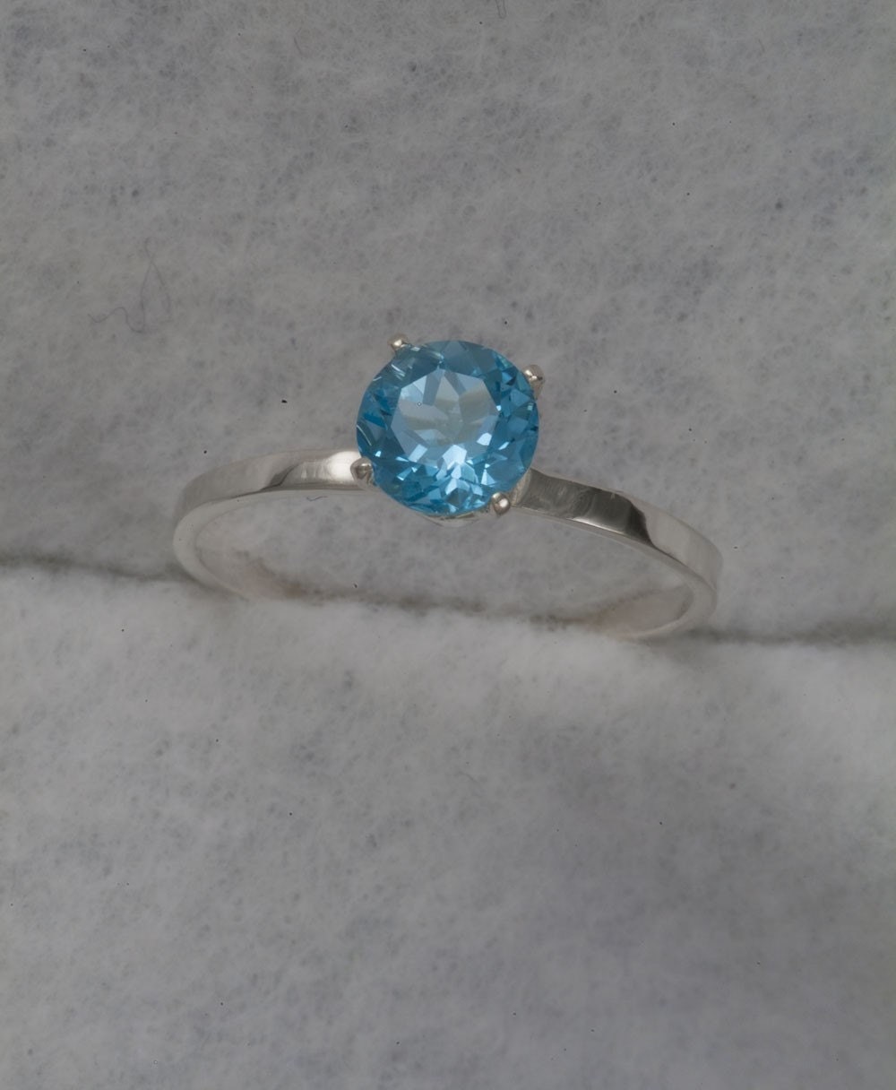 Swiss Blue Topaz Sterling Stacking Ring