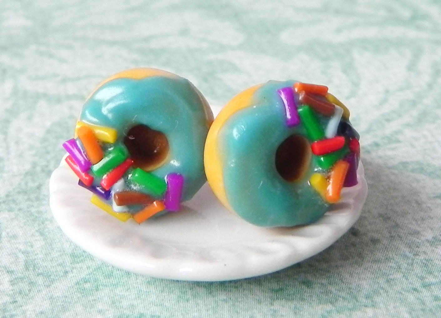 Turquoise donut post earrings