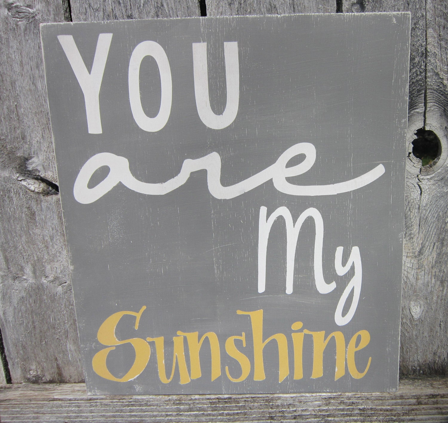 You are my sunshine, sign, wall hanging, grey and yellow