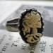 Skeleton Cameo Ring, Gothic Lolita, Goth, Horror, Halloween Jewelry