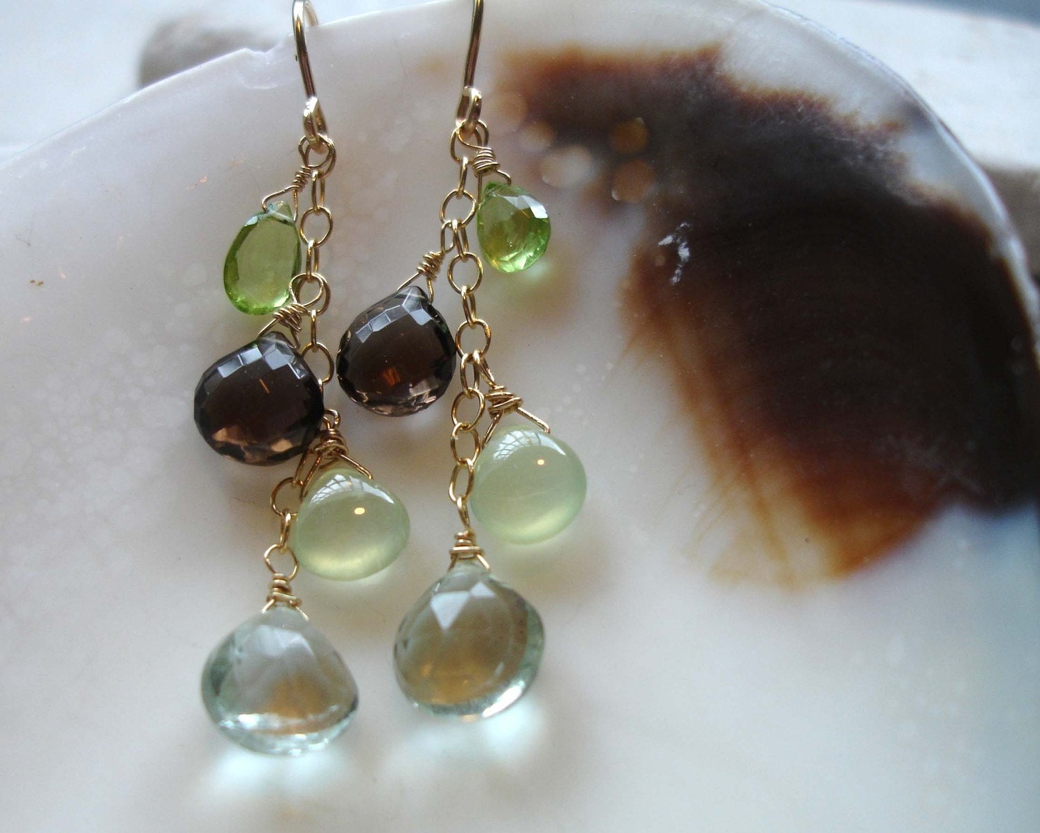 Earth day dangle gold earrings