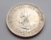 1952 Capetown South Africa 400th Anniversary Silver Coin Ship