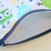 Cloth Snack Bag Reusable ZIPPER TOP - BPA Free Michael Miller Lagoon and Robert Kaufman Owls Set Of 6