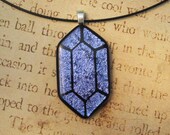 Legend of Zelda Purple Rupee Fused Glass Pendant
