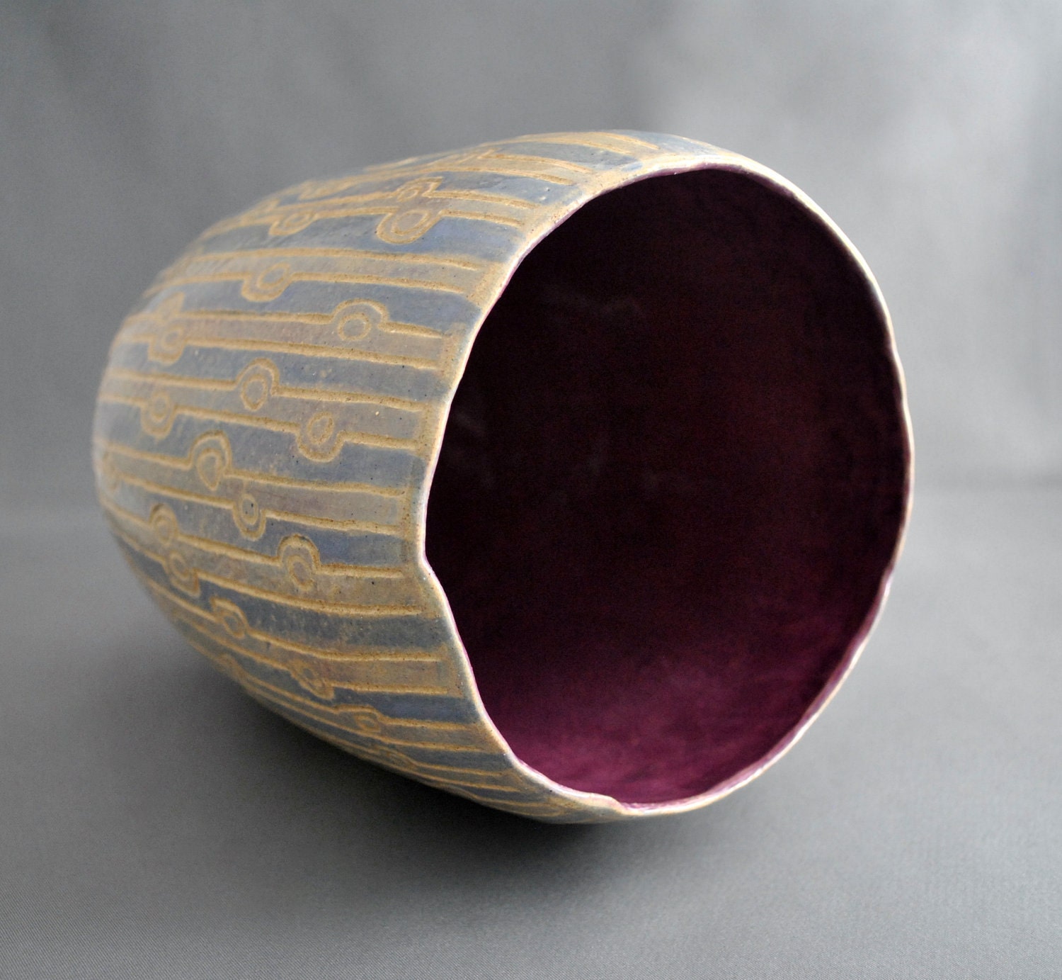 Twilight in the Park- OOAK, hand made, earthenware vase, ceramic vase, pottery vase, abstract, clay, home decor, pot, wedding, Christmas