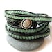 Sea Salt - Five Time Wrap Aventurine on Leather