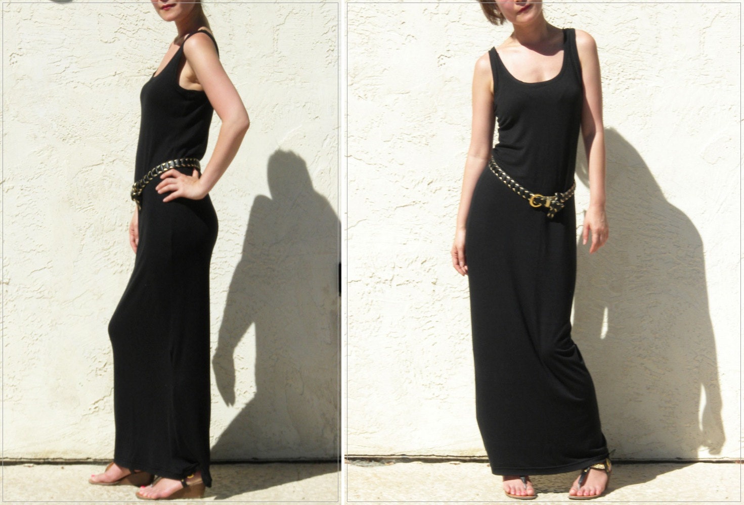 Tank Top Maxi Dress-Black Jersey