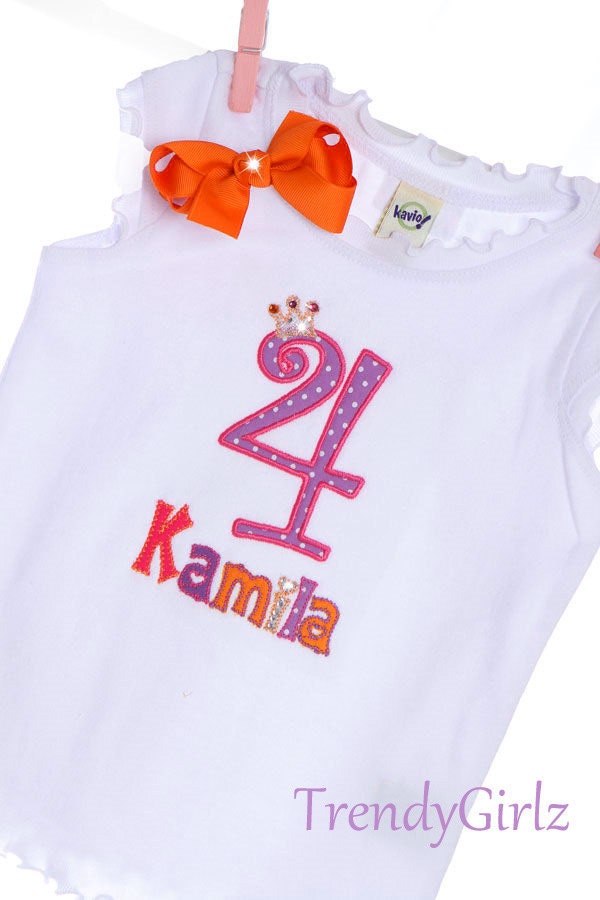 Custom Personalized Curlz Number or Letter Name Birthday Tee Shirt Tank Onesie Design Your Own