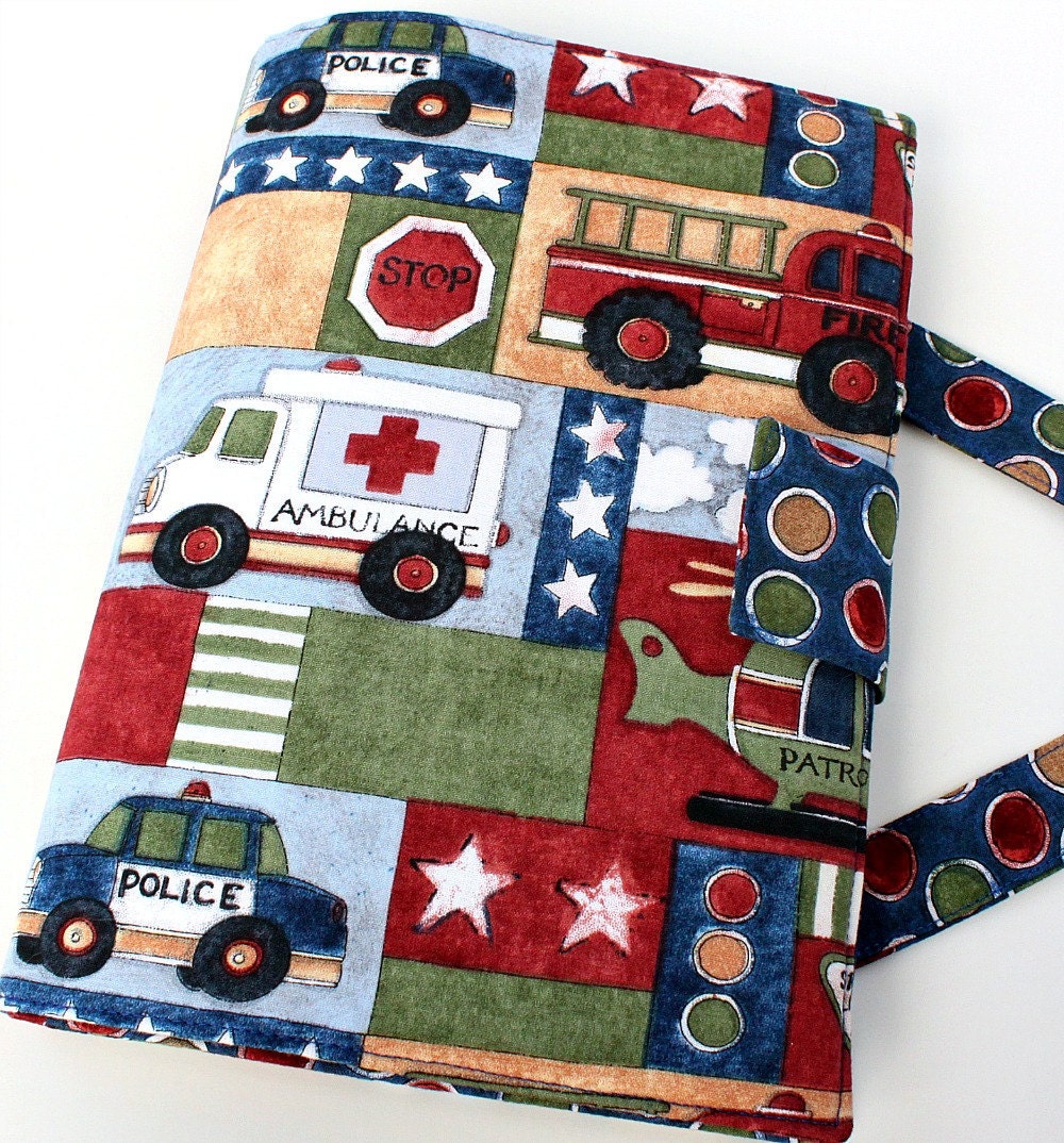 Travel toy - crayon tote - Rescue Vehicles