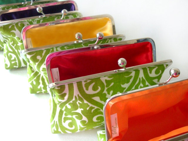 Bridesmaids Custom Purses Bags Clutches Set of 6 - Personalized Bridesmaids Gift Set - Customize Your Wedding Clutch Bag Purse