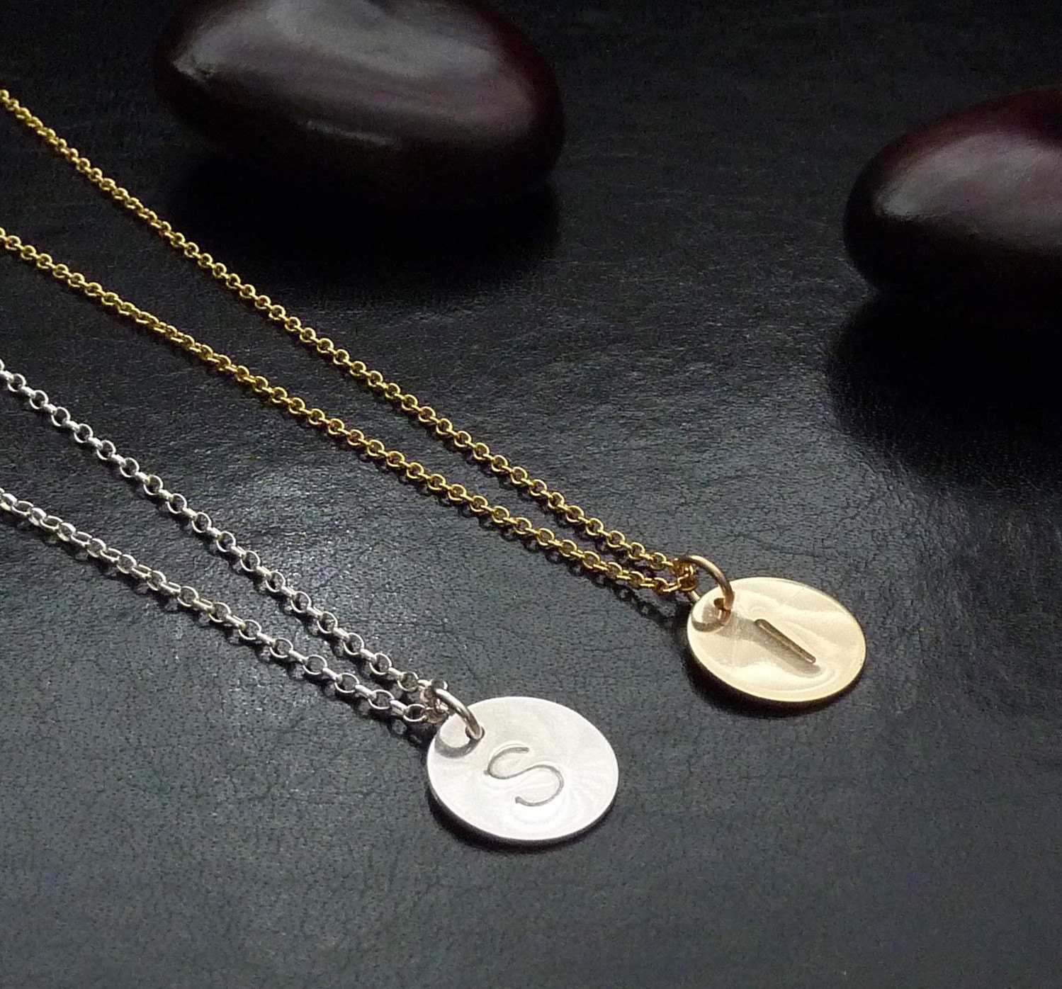 Silver Initial Necklace, Graduation Jewelry, Celebrity Inspired, Custom Personalized Initial Necklace by m. frances Jewelry