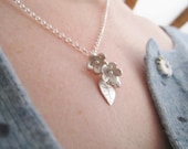 Fine silver forget me not necklace